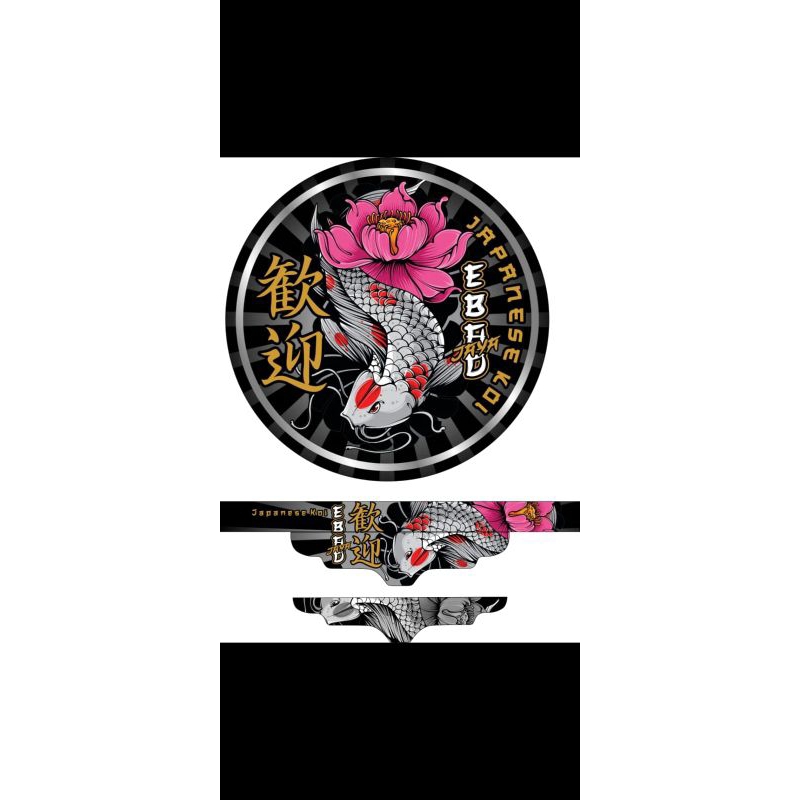 sticker decal sangkar murai no2 Ebod jaya no2 motip koi japanese