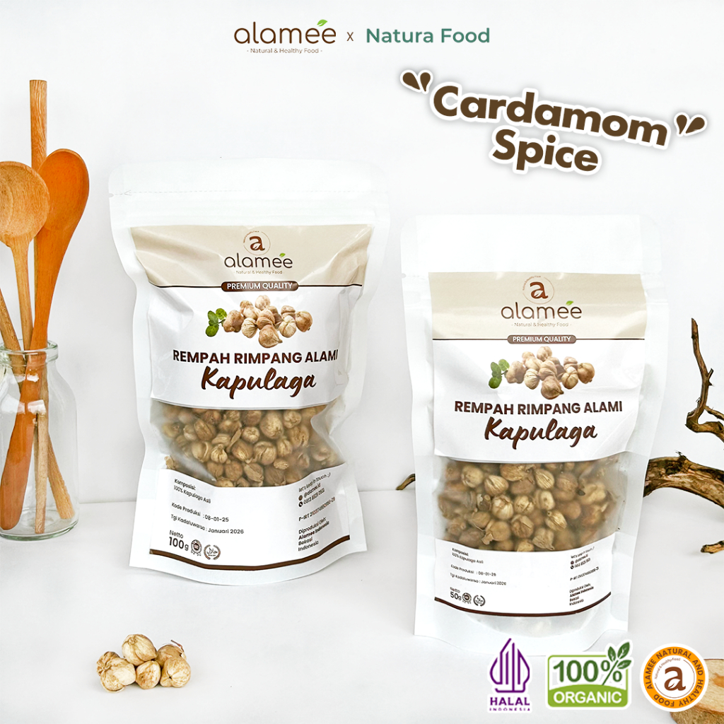 

ALAMEE Kapulaga Lokal Kapolaga Kering Cardamom Kapol Spice Rempah Rimpang Organik Alami Premium