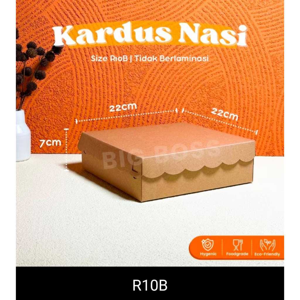 

Dus Nasi 22x22 R10b / Box Nasi Putih Coklat Kraft /350 gr