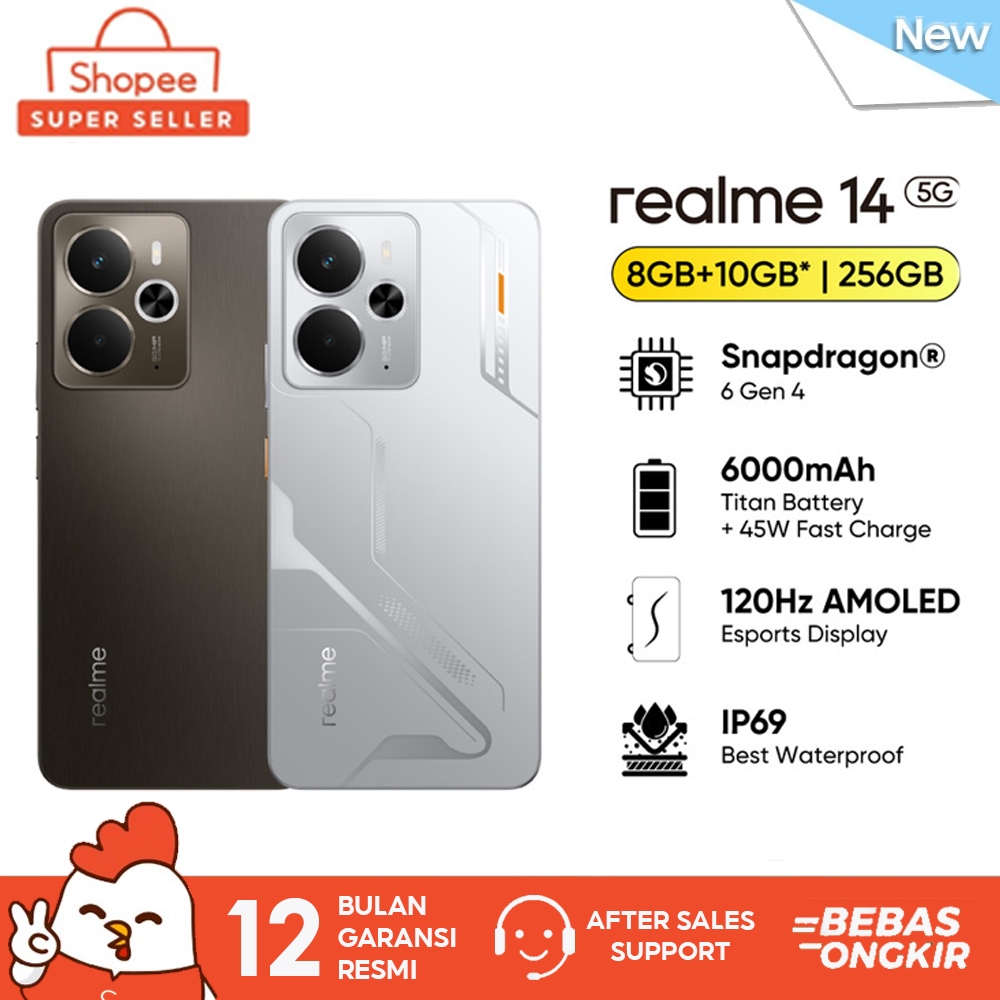 Realme 14 5G 8/256 GB Garansi resmi Realme Indonesia