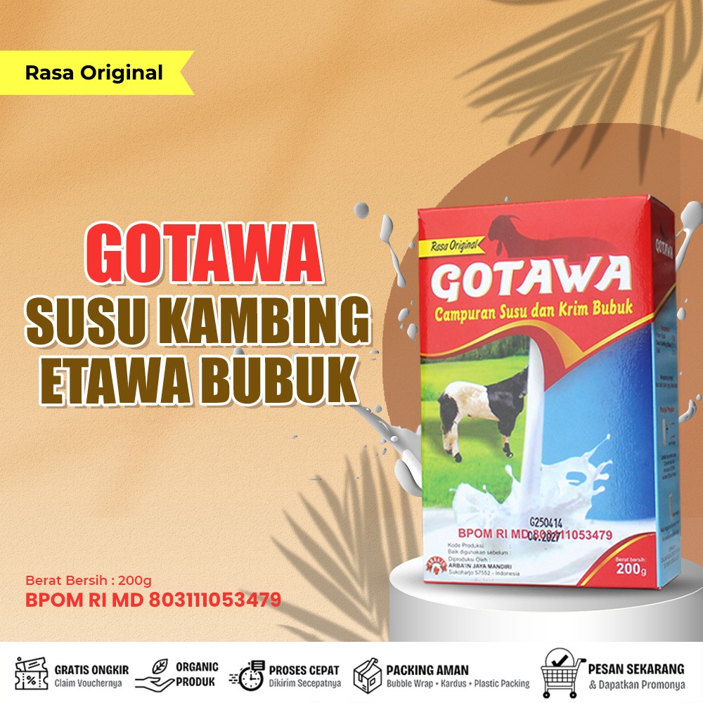 

SUSU KAMBING ETAWA GOATAWA Rasa Original Susu Kambing Murni Kaya Protein Kalsium Fosfor BPOM