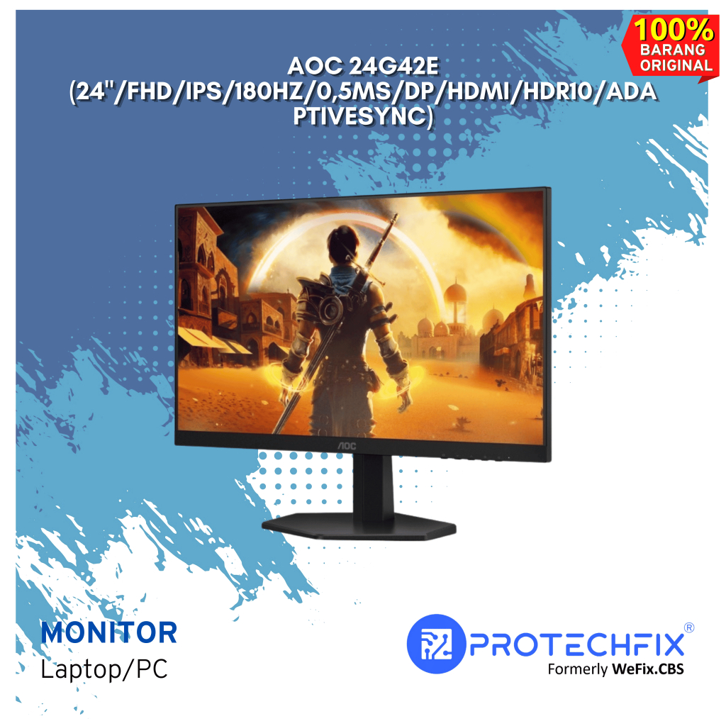 AOC 24G42E (24"/FHD/IPS/180Hz/0,5ms/DP/HDMI/HDR10/AdaptiveSync)