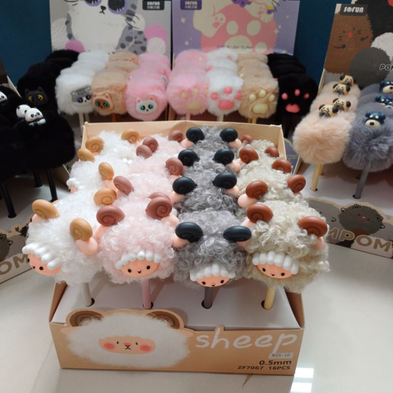 

Pulpen sofun pompom domba panda kucing puppy cats paw