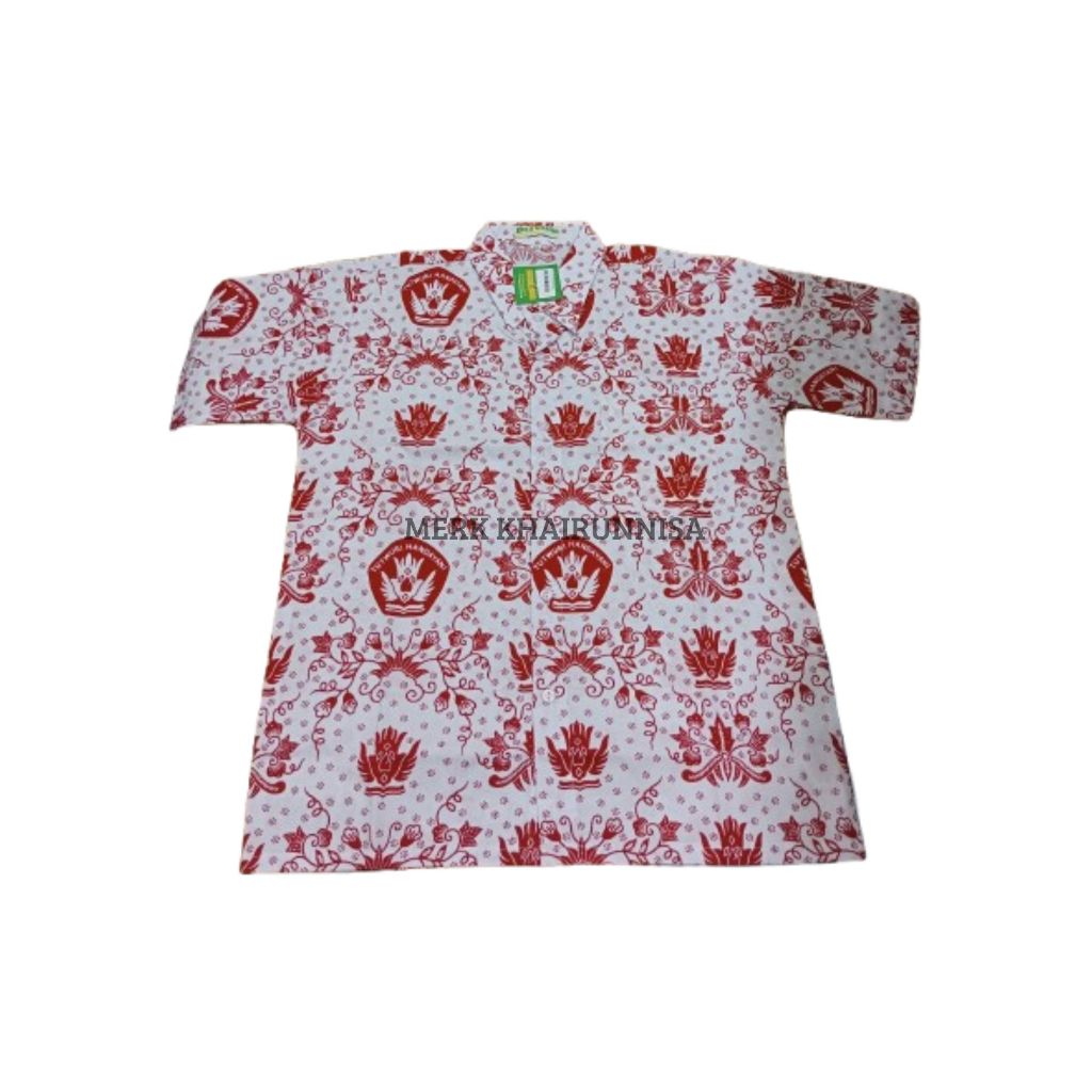 Seragam Sekolah Baju SD Batik Tut Wuri Handayani Lengan Panjang Pendek