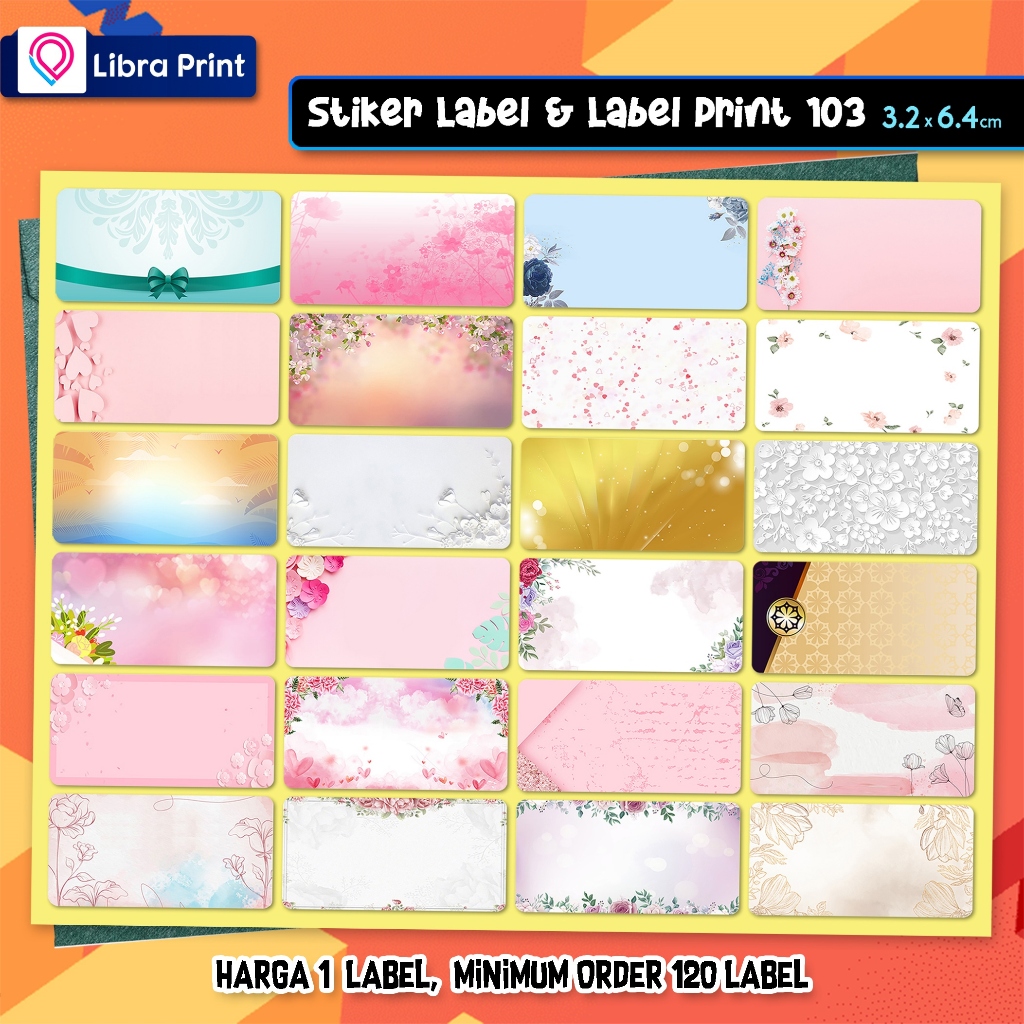 

[Hanya Motif/Tanpa Nama] Label 103 Motif, Stiker Label 103 Undangan & Buku