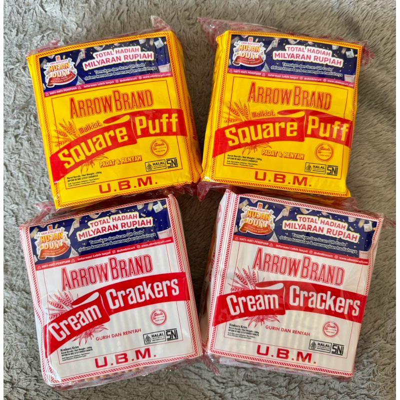 

UBM Square Puff Cream crakers 280gr ecer per pcs