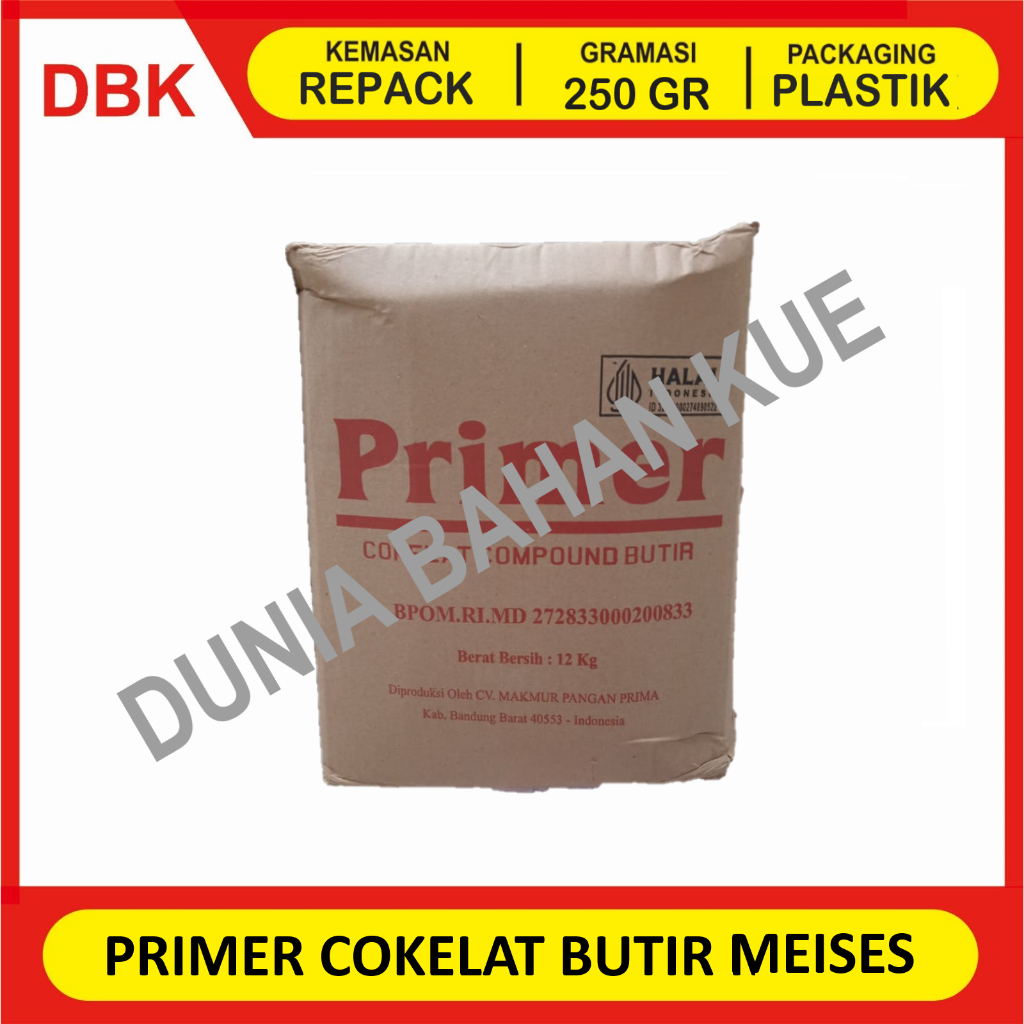 

PRIMER COKELAT BUTIR MEISES COKLAT PRIMER MESES MESIS - REPACK 250 GR