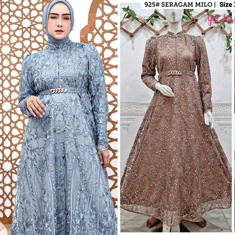 GAMIS MUSLIM BROKAT TILE FULL DEWASA ( BUSUI )