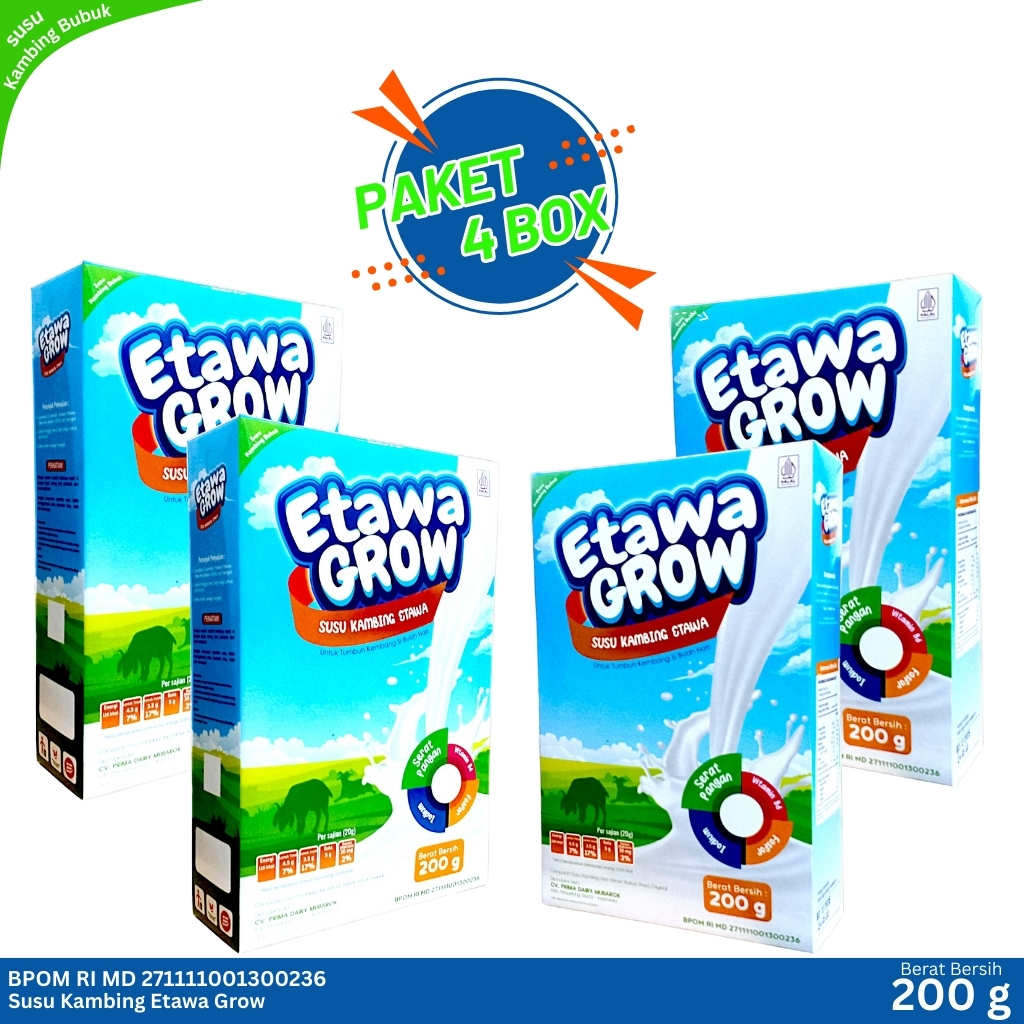 

ETAWA GROW - Paket 4 Box Susu Kambing Etawa Untuk Tumbuh Kembang Si Buah Hati / Susu Anak