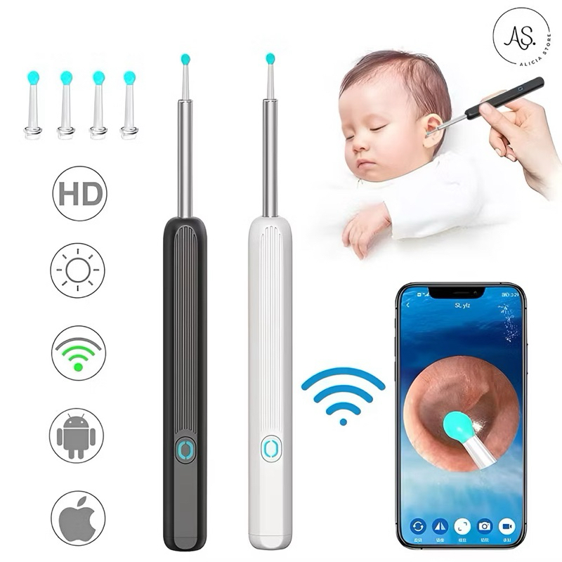 Camera Korek Kuping LED Smart Pembersih Telingga Kamera Led Korek Kuping Bayi korek HD kuping kamera
