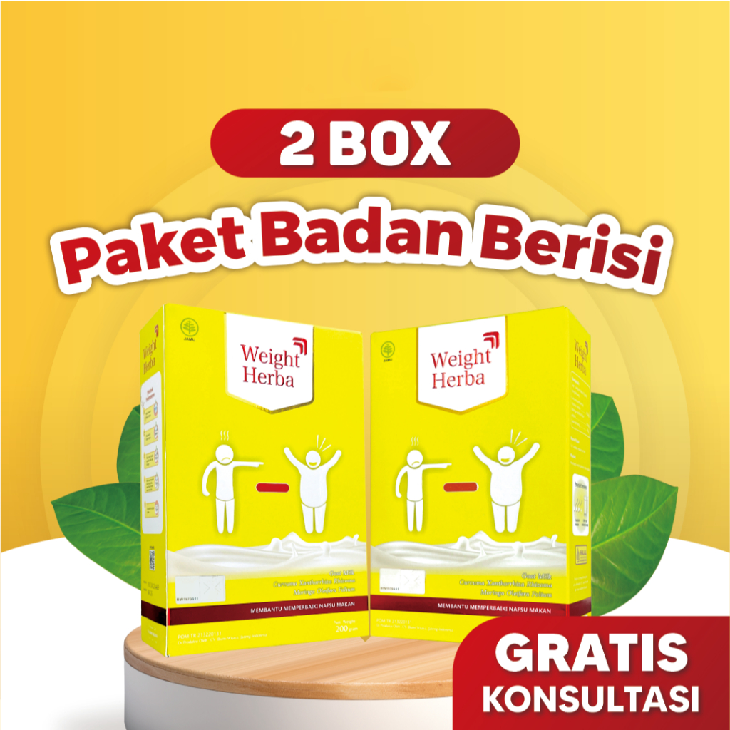 

Weight herba Paket Hemat 2 Box - Minuman Herba Penambah Berat Badan Isi 200 Gram Herbiology