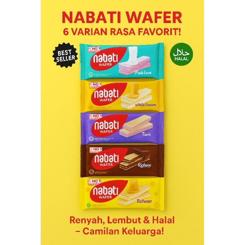 

Nabati Wafer Aneka Rasa 100gr | Snack Wafer Renyah Halal