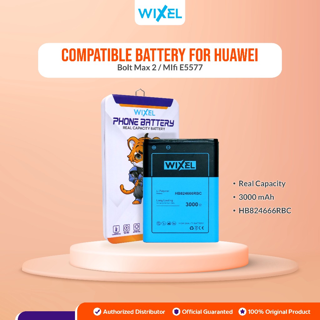 WIXEL Baterai HB824666RBC Modem Wifi Bolt Max 2 E5577 E5673 E5573 E5576 Max2 Huawei Double Power Rea