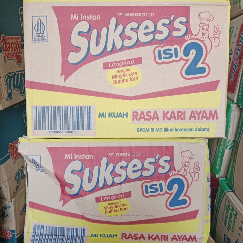 

mie instans isi 2 rasa kari (sukses) 1 dus isi 24 pcs
