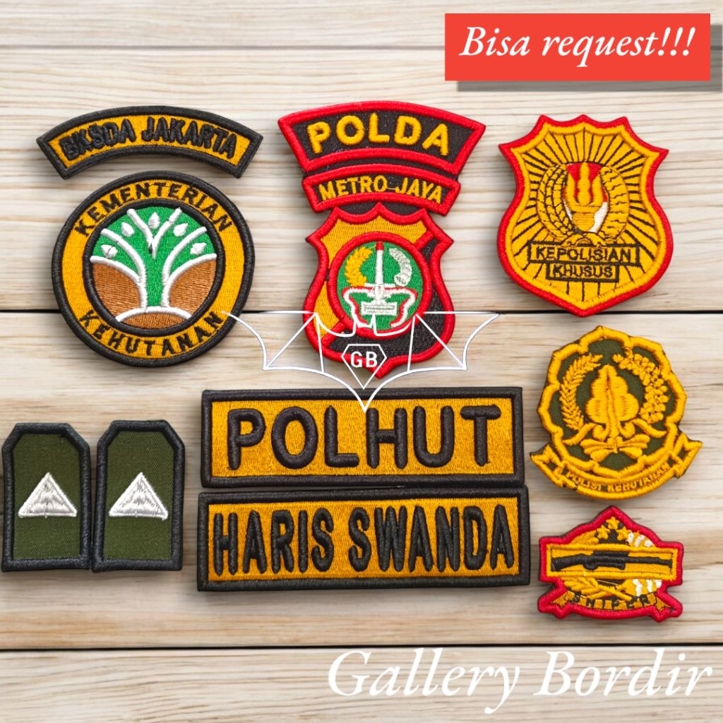 TERBARU bordir polhut pdl warna | kehutanan timbul 3d BISA REQUEST