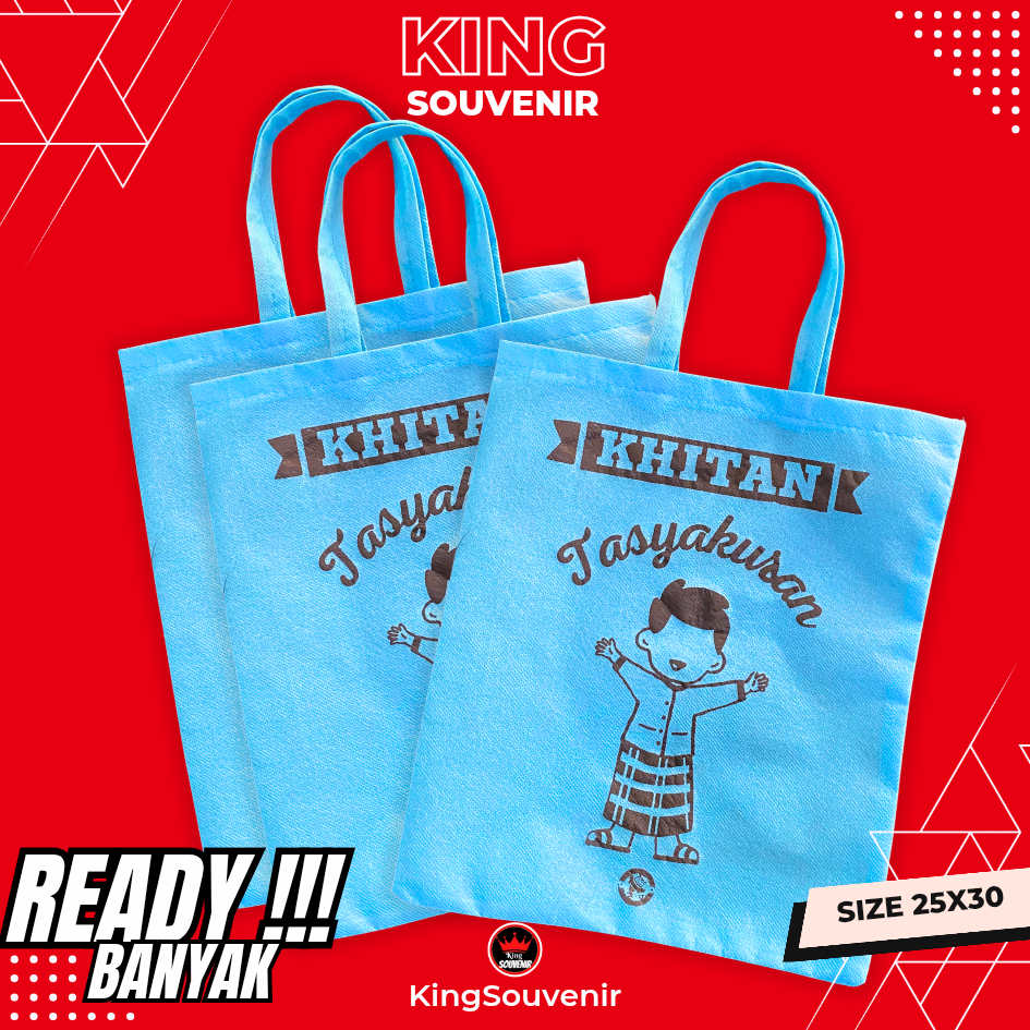 

Tas Goodiebag Tasyakuran Khitan Anak Laki Laki Sudah Sablon dan Langsung Kirim F 25X30