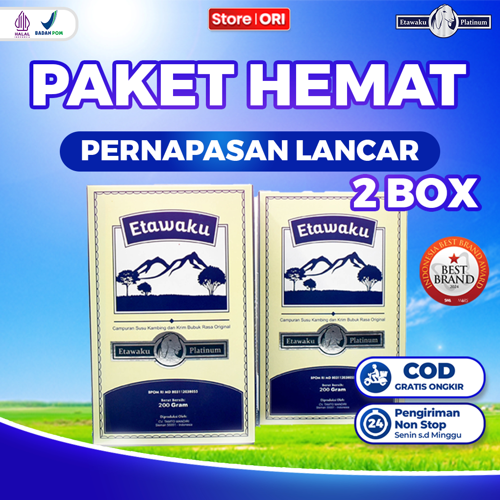

[TERLARIS ] Etawaku Platinum Paket 2 BOX - Susu Etawaku Bubuk Atasi Masalah Asma Sesak Nafas Masalah Pernapasan dan Paru Paru Original Official Store