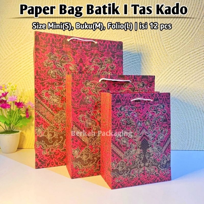 

(12pcs) Paper Bag Batik Tebal | Tas Ulang Tahun | Tas Kado Kertas