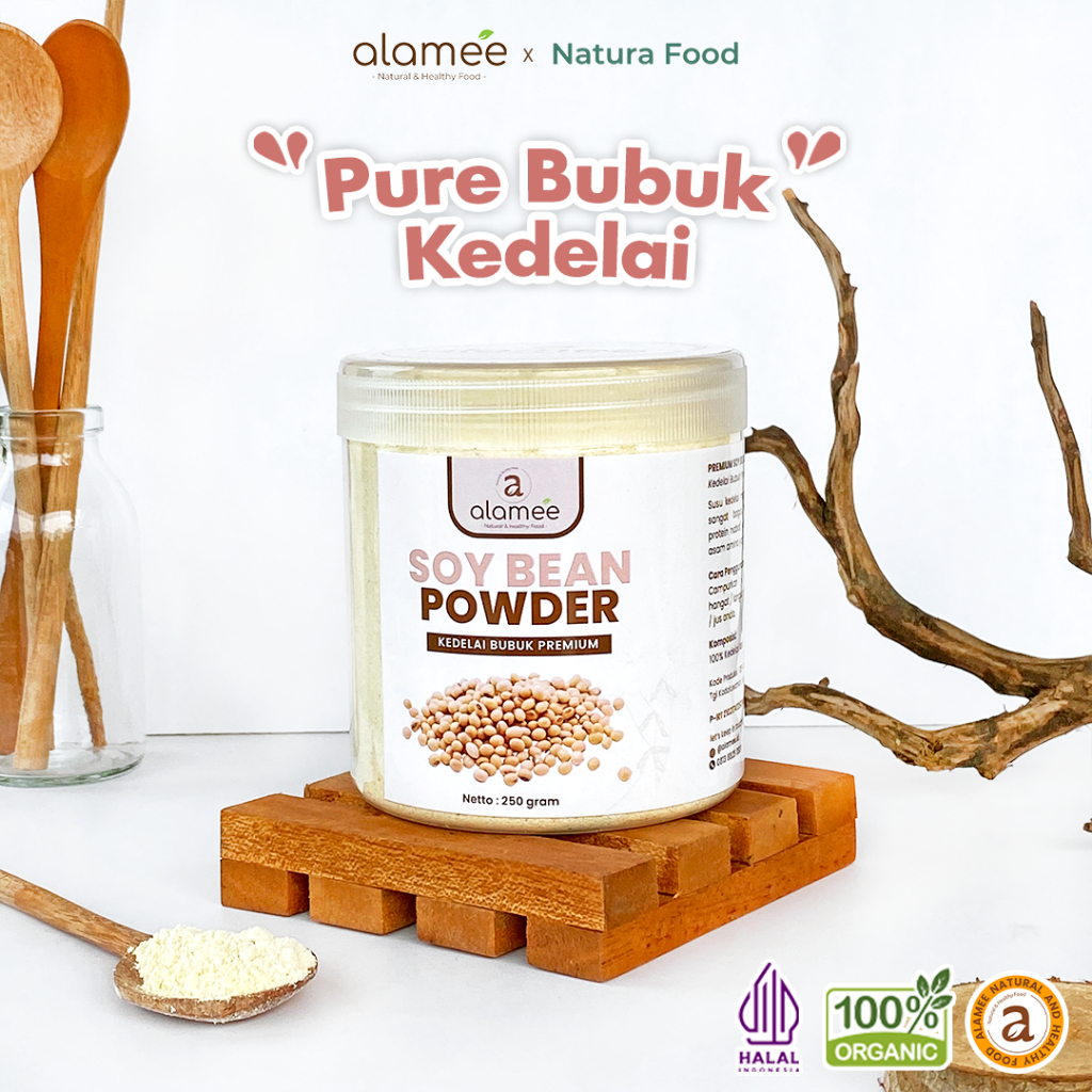 

ALAMEE Soy Milk Bean Powder PREMIUM Bubuk Susu Kacang Kedelai Murni Tinggi Protein Tanpa Gula 250gr