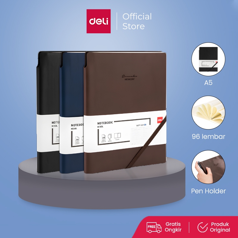 

Deli Buku Catatan Cover Kulit / Leather Cover Notebook A5 EN130L