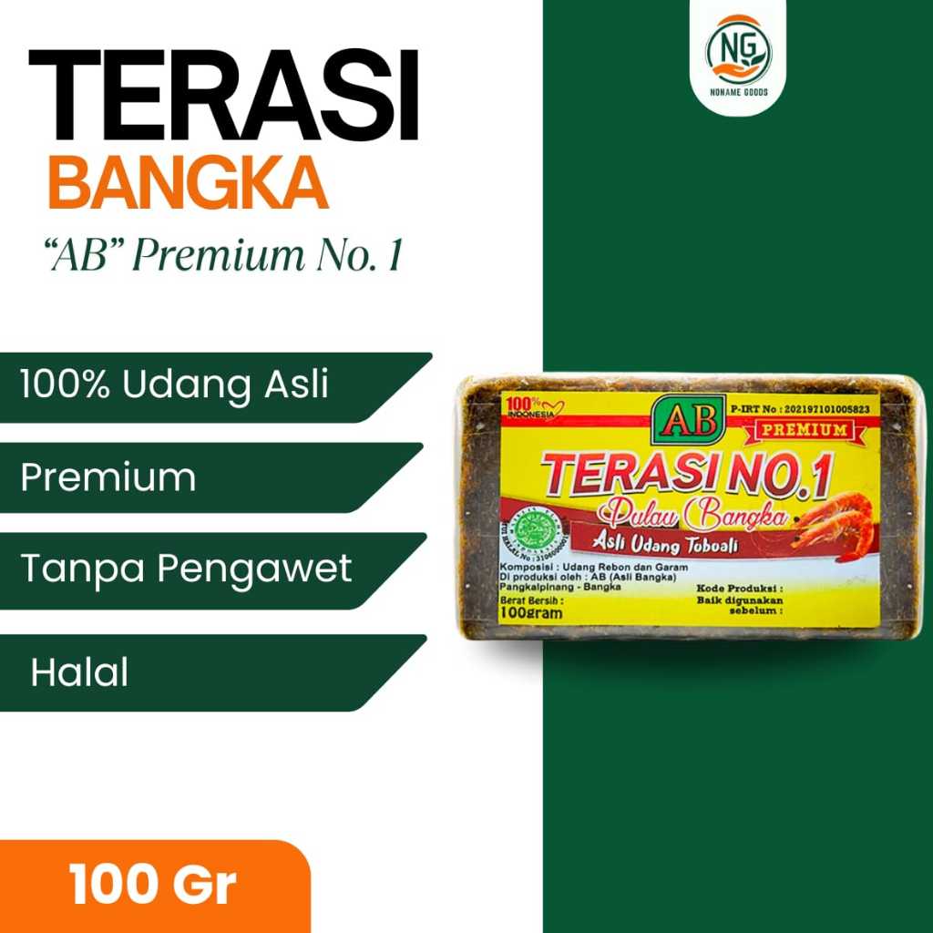 

Terasi Bangka No 1 Cap AB Premium (KOTAK kecil) Asli Udang 100gr / KHAS BANGKA BELACAN KERING