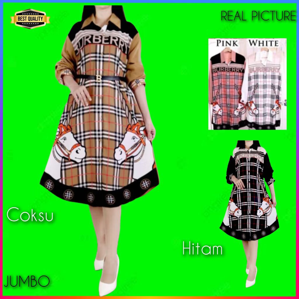 Gaun Bigsize Wanita LD 120 Camelia Dress Jumbo Natal Korea Elegan Putih