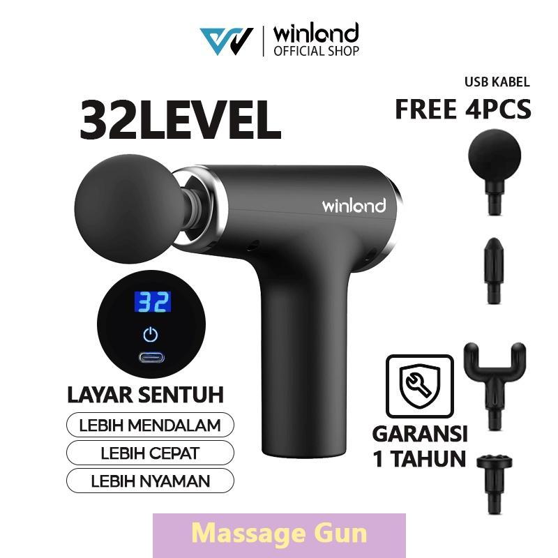 Winland Massage Gun Alat pijat elektrik pijat getar elektrik MGBK DEEP TISSUE MUSCLE MASSAGER GUN-bl