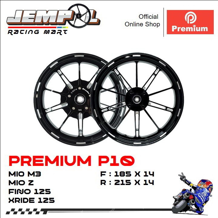 PREMIUM Velg Racing VD-P10 185x14 & 215x14 - Mio M3/Mio Z/Fino 125/All New Soul GT/Xride 125/Xeon