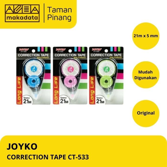 

JOYKO CORRECTION TAPE / STIPO KERTAS / TIPE-X CT-533 (1 PCS)