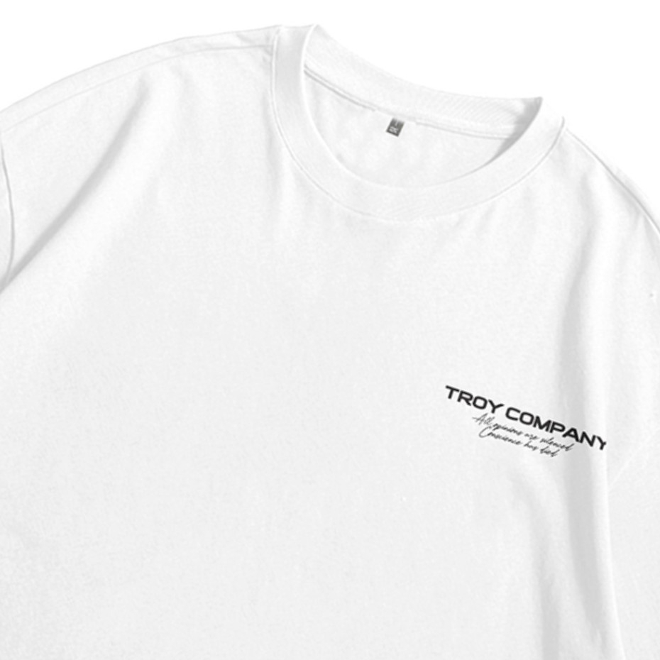 Troy Company Oversize Tshirt White Guidelines - Kaos Oversize Putih Lengan Pendek OVD 2531