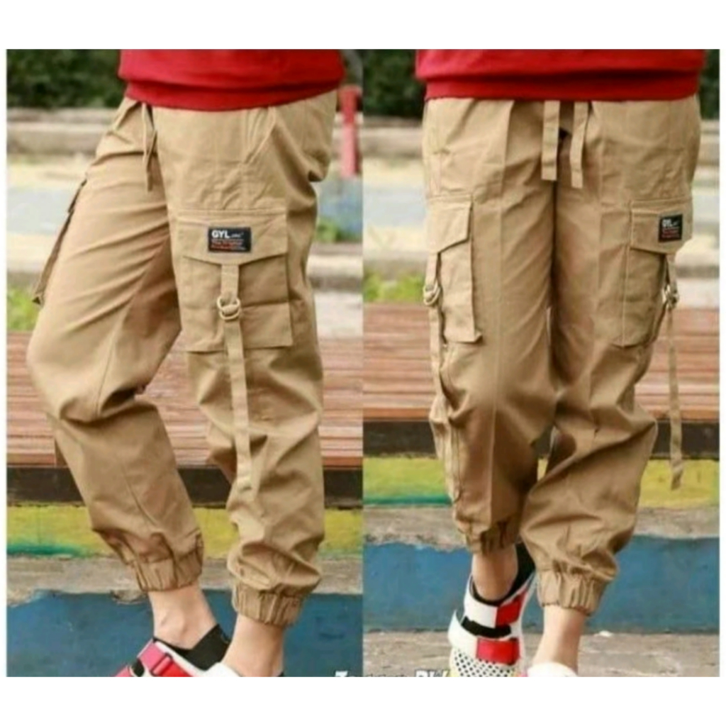 CELANA CARGO JOGER WANITA / Celana Cargo / Jogger Cewek Kekinian / Celana Cargo Wanit Hijab Friendly