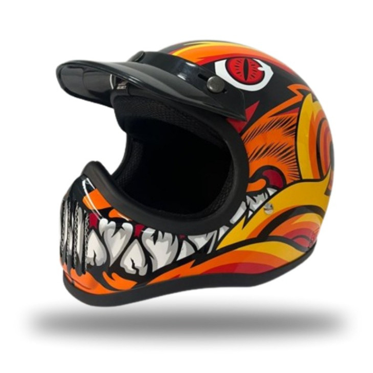 Helm Cakil Full Face Js Armor Motif Animo Solid helm cakil original 100%