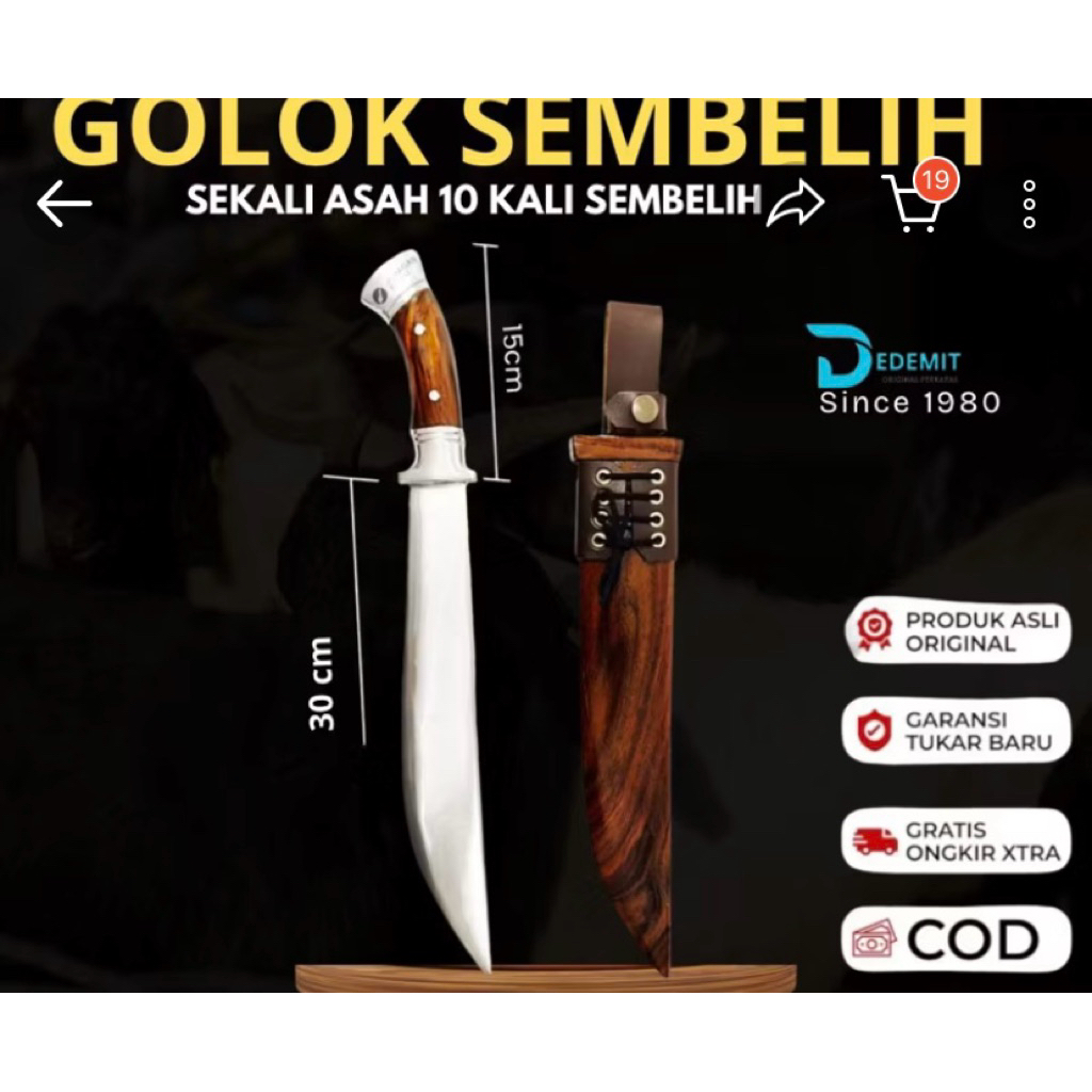 Golsem | Golok Sembelih Multifungsi Berbahan Baja Per Original