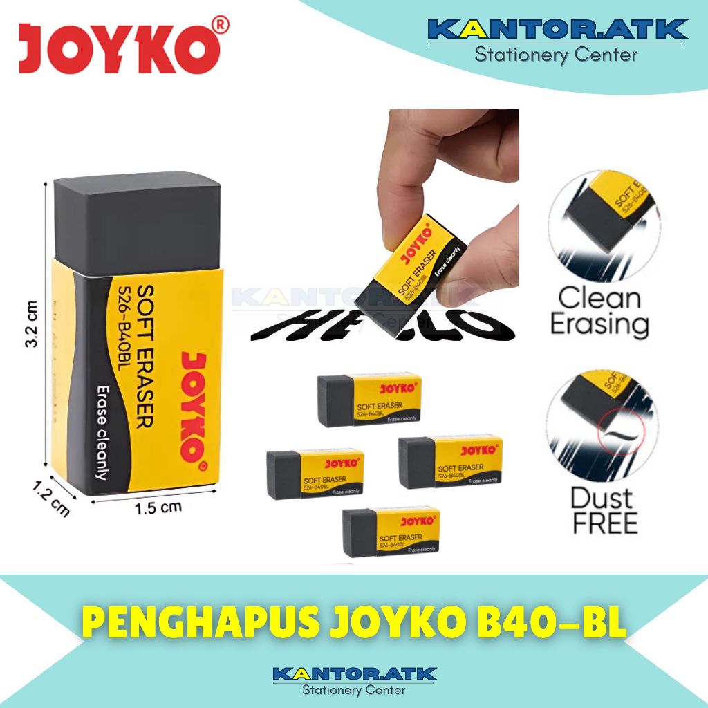 

Eraser / Penghapus Joyko 526-B40BL Hitam Putih