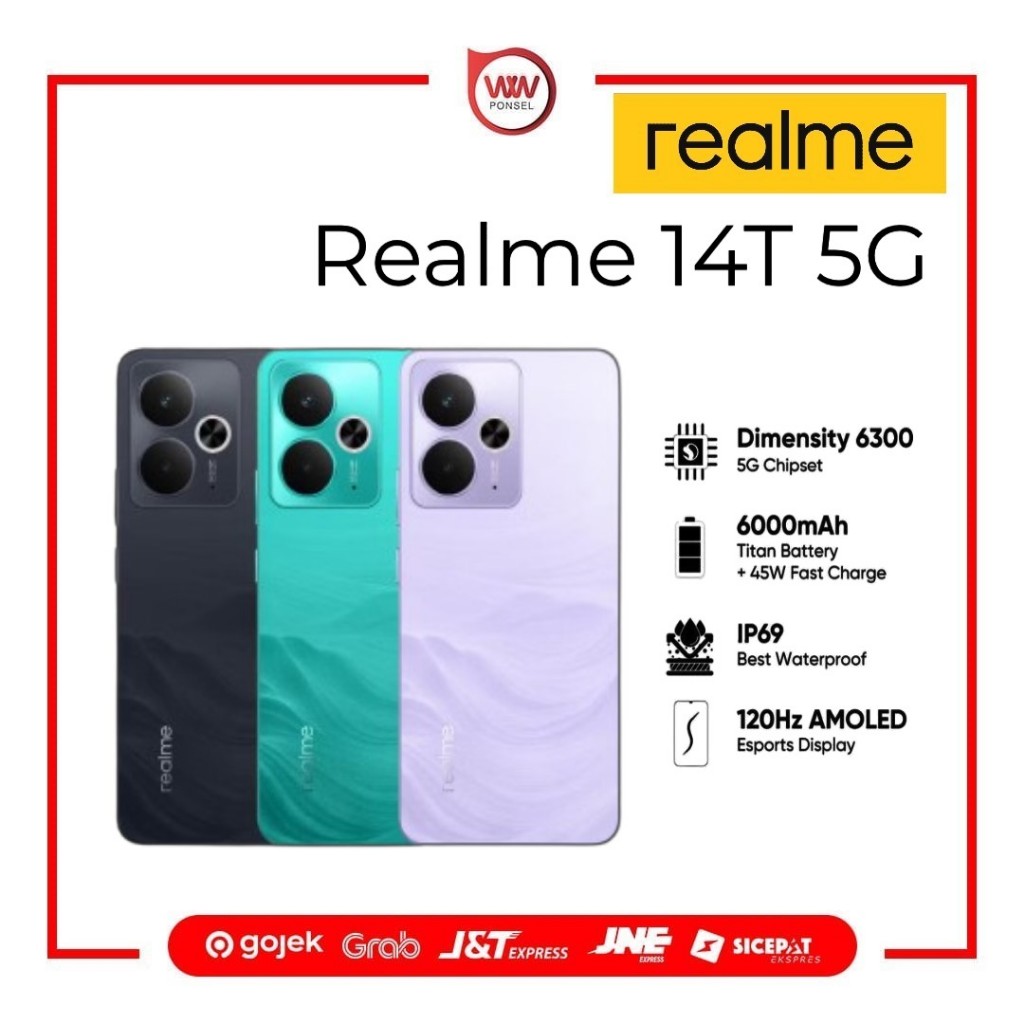 Hp Realme 14T 5G Ram 8GB Internal 256GB Garansi Resmi