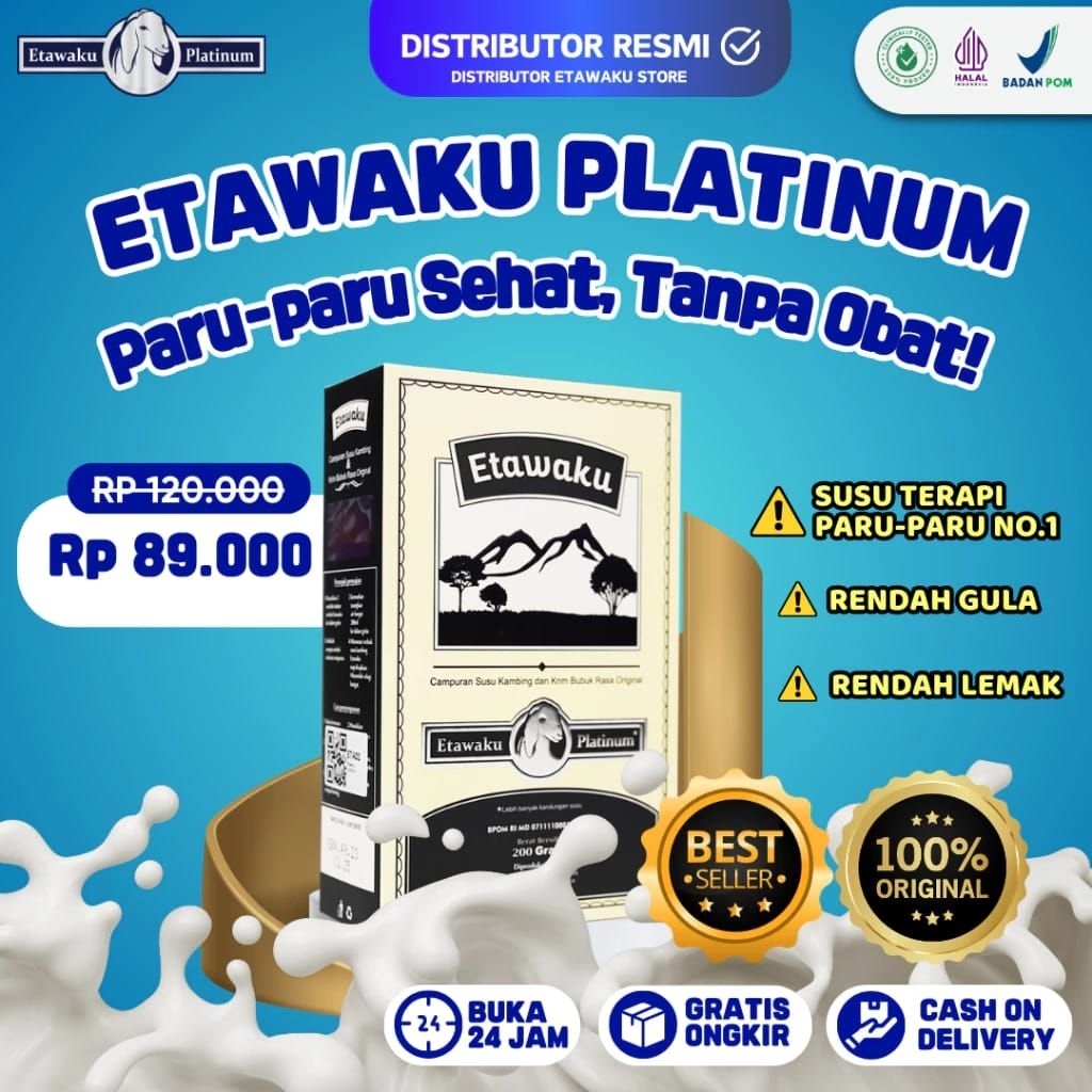 

Etawaku Paket Hemat 1 Box - Susu Kambing Etawa Platinum Krimer Bubuk Rendah Lemak Bantu Atasi Masalah Nafas