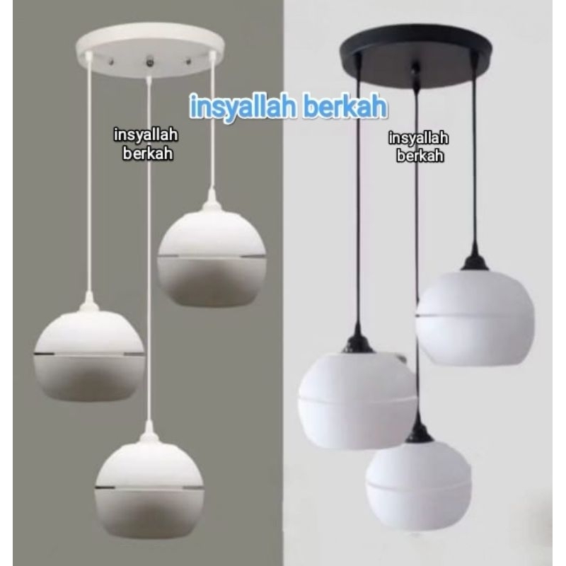 LAMPU HIAS BOLA LAMPU GANTUNG MINIMALIS Lampu Gantung Minimalis 3 in 1 Model Bulat Kap Lampu Hias Ga