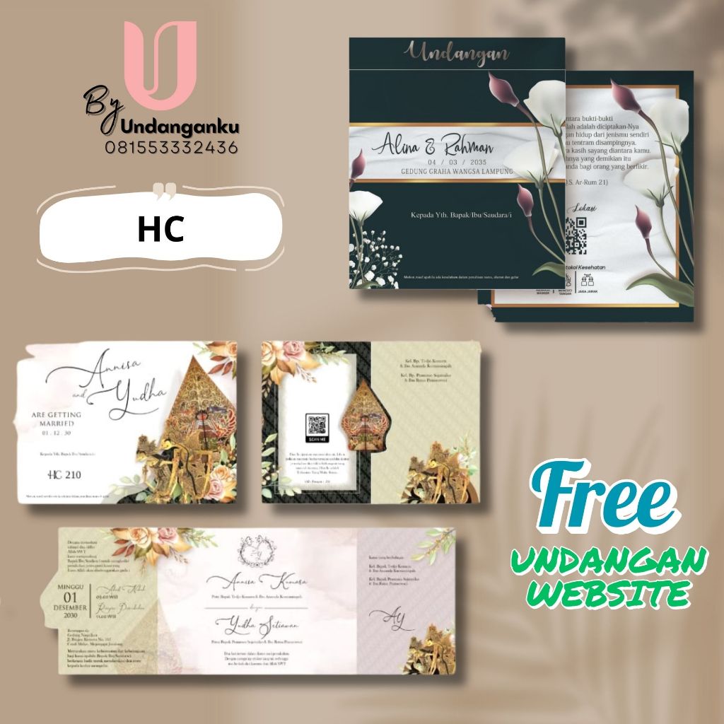 UNDANGAN PERNIKAHAN CETAK | UNDANGAN AESTHETIC FLORAL | UNDANGAN TEMA HC | UNDANGAN PERNIKAHAN CETAK