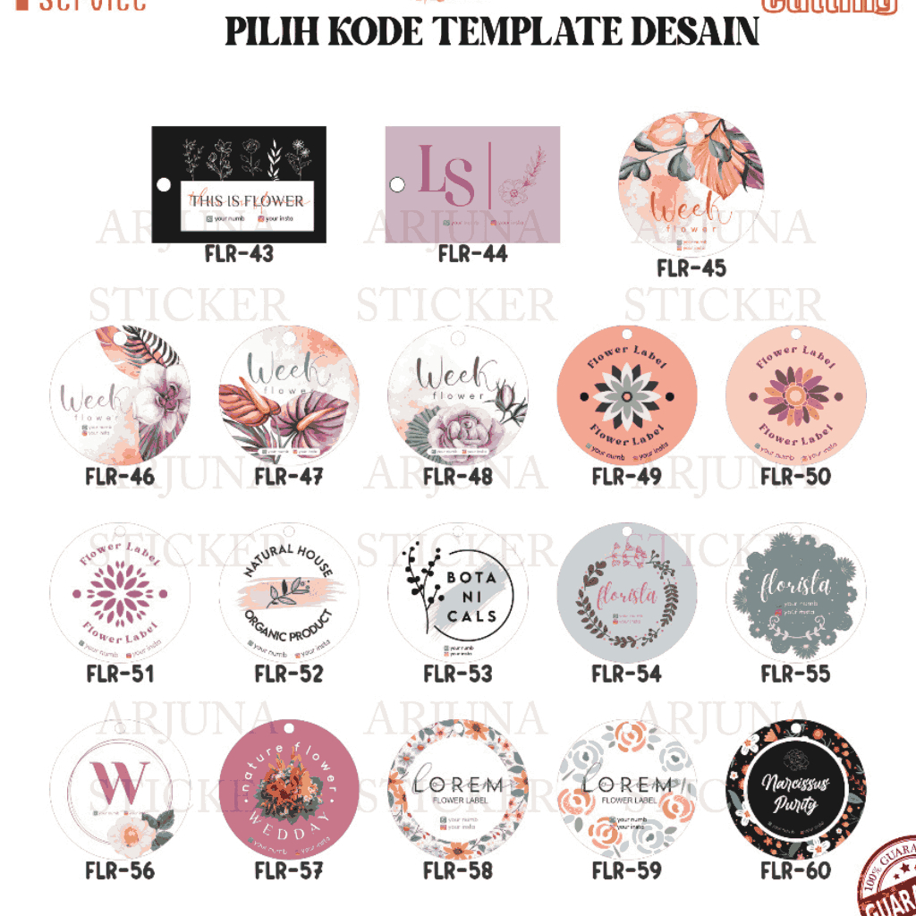 

Hangtag Bentuk Custom Premium Label Gantung Buket Bunga Baju Hang Tag Hijab Jilbab Florist Sanrida