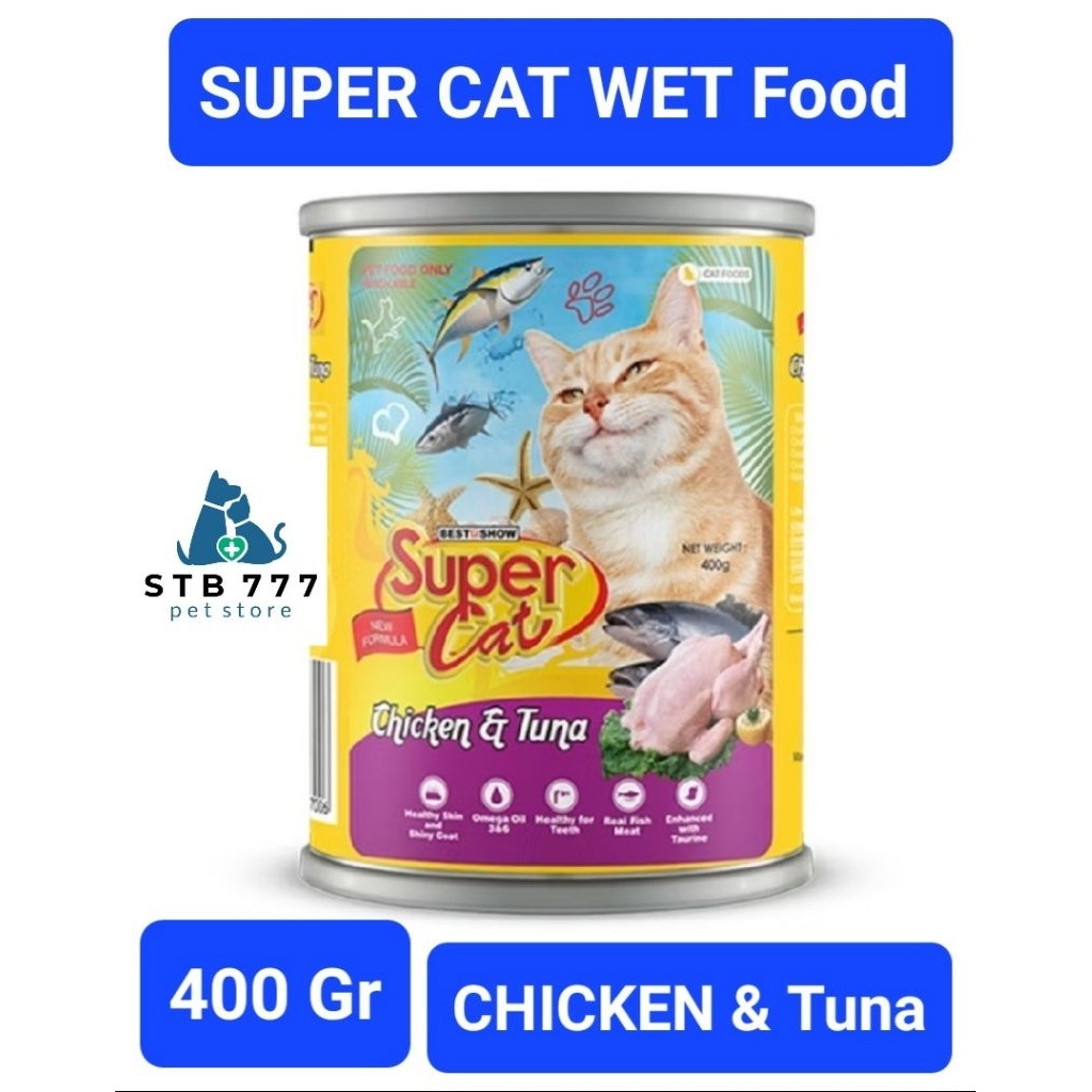 

SUPERCAT Chicken & Tuna 400gr - makanan basah