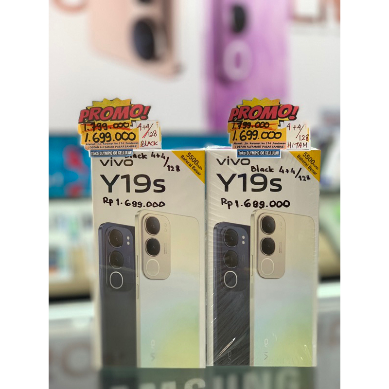 [PROMO HP]JUAL VIVO Y19S RAM 4+4 GB ROM 128GB WARNA HITAM & SILVER