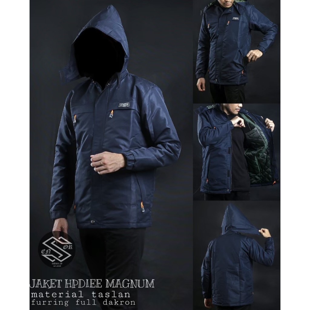 Jaket Pria Hoodie Taslan Magnum/Jaket Taslan Waterproof / Jaket Parasut