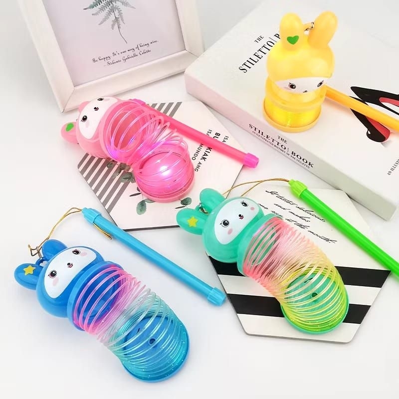 

mainan Karakter Lucu viral + lampu led Mainan Pegas Warna Warni | Souvenir Anak | Hadiah Ulang Tahun Murah