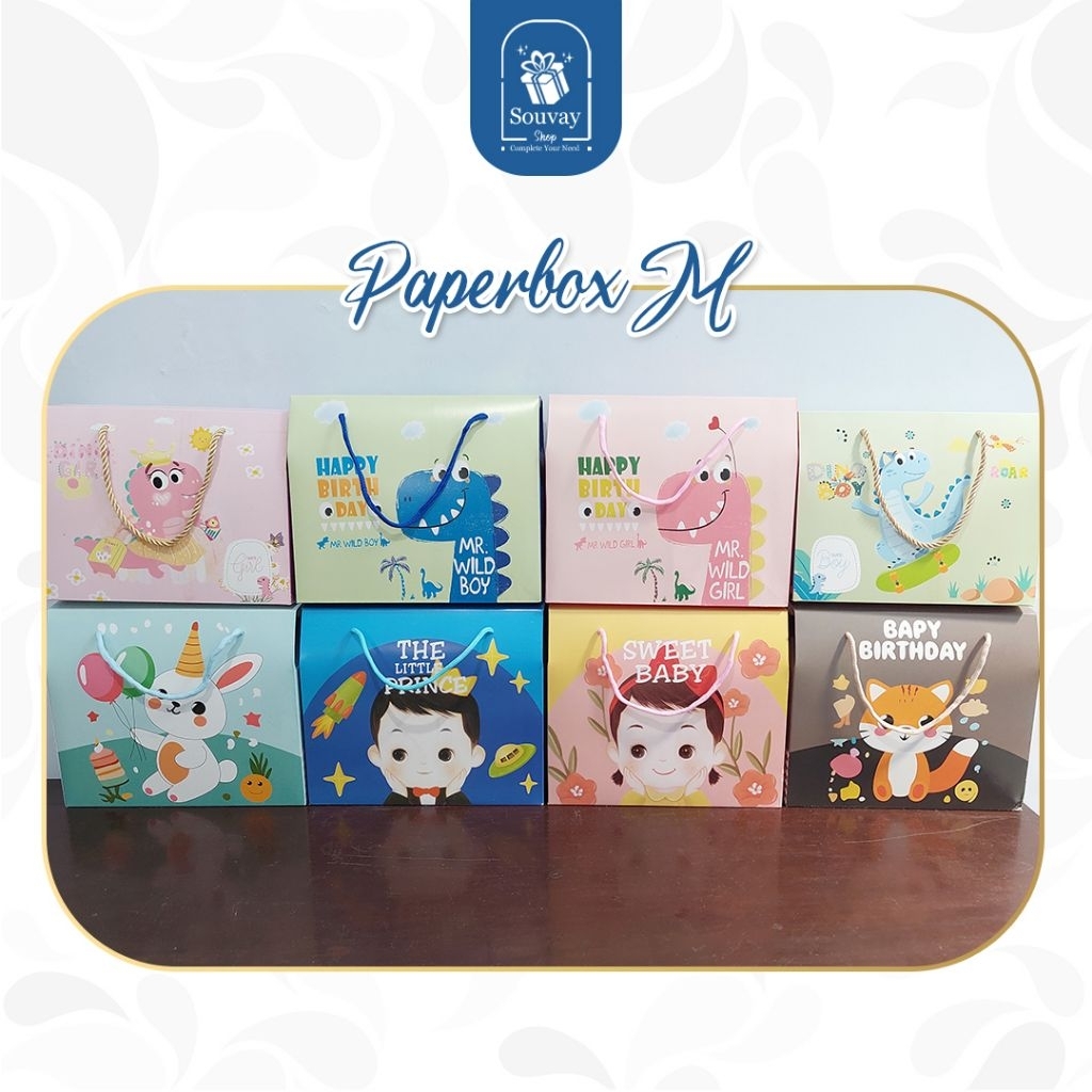 

1PCS - PAPERBOX M - Goodiebag Tas Kado Snack Box , Dus Snack Ulang Tahun Anak Kotak Snack Ulang Tahun Gable Box Paperbag Souvenir Ulang Tahun Anak Box Dino Perlengkapan Pesta Murah Meriah