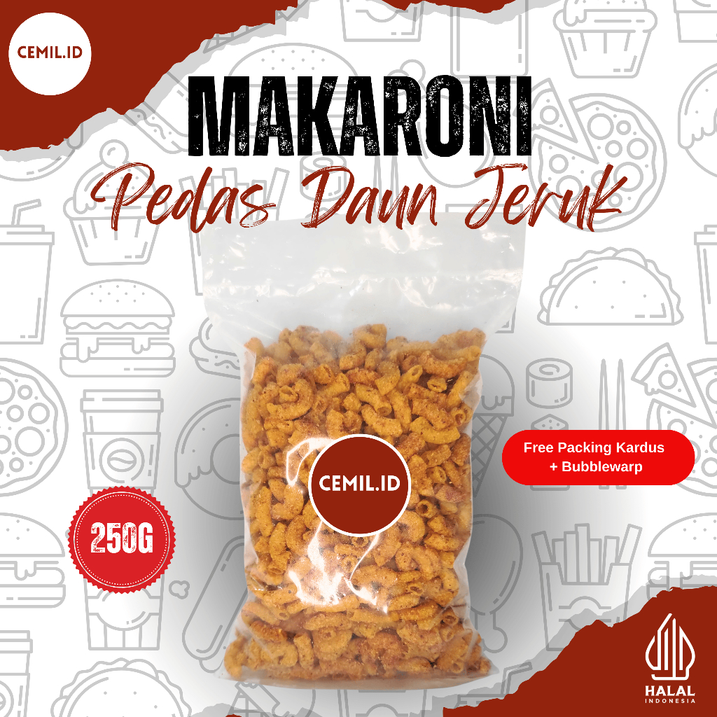 

Cemil.id - Makaroni Pedas Daun Jeruk 250 Gram