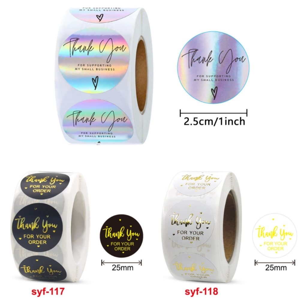 

±500 PCS STIKER ROLL LABEL THANK YOU STICKER DIY TQ