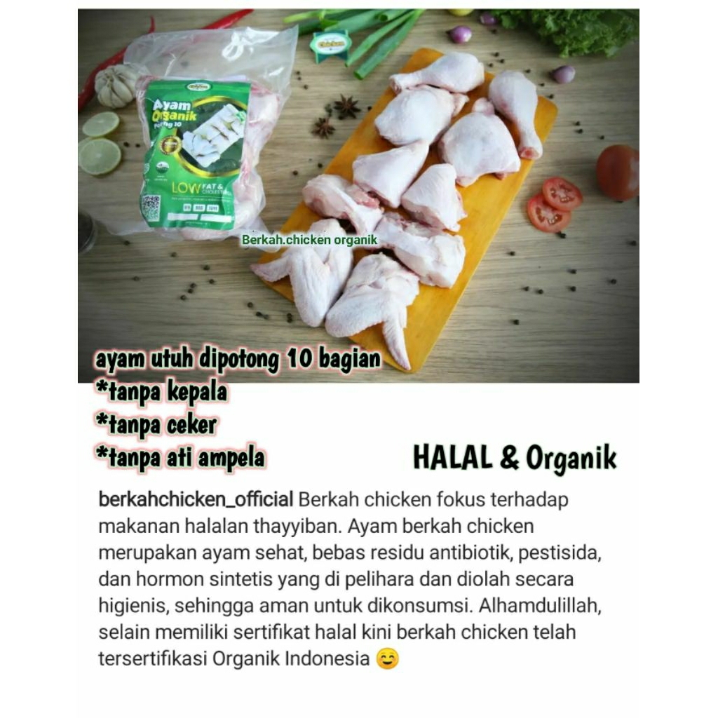 

1- 1,1 Kg ayam organik berkah chicken