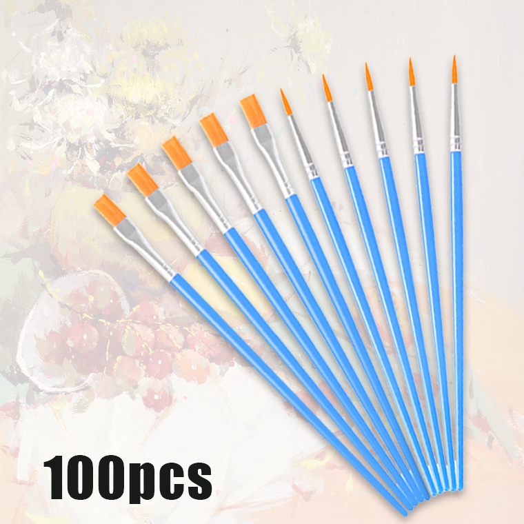 

KODE R24K 1PC Kuas Lukis Set Ujung Pointed Dan Flat Kuas Set Brushes Kuas Artist Paint Brush