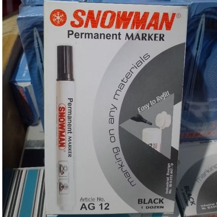 

(1 pack 12 biji) Spidol Snowman Permanen AG-12