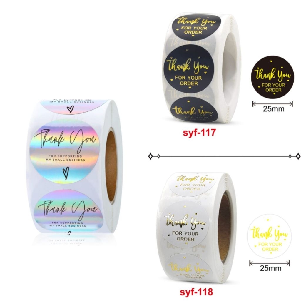 

HAPPY STIKER ROLL LABEL THANK YOU STICKER DIY TQ TERIMA KASIH